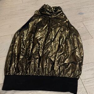 Gold Sequin Halter Top